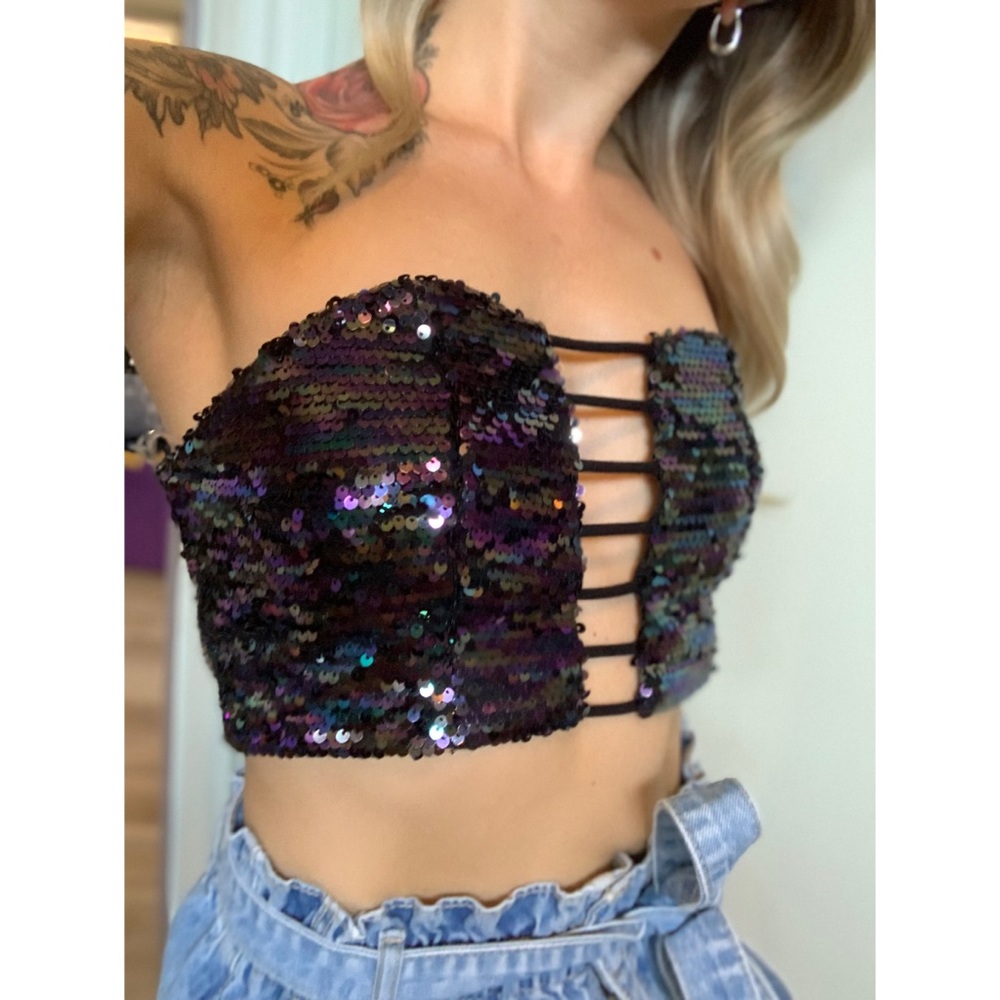COPY - Small, MEEK, black mermaid sequin festival top